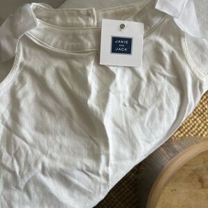 Janie & Jack NWT white top with ribbon shoulder detail